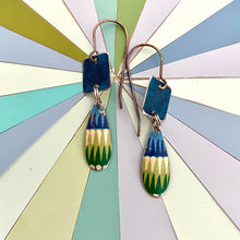 Load image into Gallery viewer, Blue Jean &amp; Basket Tin Earrings
