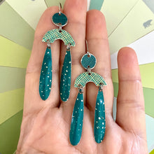 Load image into Gallery viewer, Mixed Teals Mini Rainbow Tin Earrings