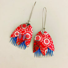 Load image into Gallery viewer, Pink Pattern Fancy Tulips Tin Earrings