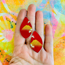 Load image into Gallery viewer, Golden Mountain Upcycled Pod Tin Earrings