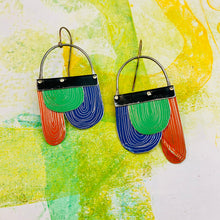 Load image into Gallery viewer, Bright Etched Arches Tin Earrings