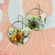 Load image into Gallery viewer, Beautiful Blossom Circles Upcycled Tin Earrings