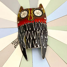 Load image into Gallery viewer, Quirky Owl II Upcycled Tin Brooch