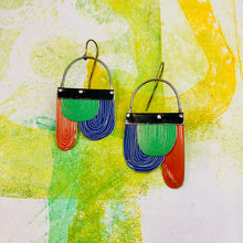 Load image into Gallery viewer, Bright Etched Arches Tin Earrings