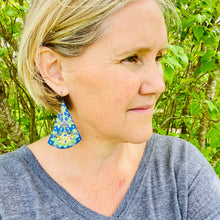Load image into Gallery viewer, Big Vintage Botanical Cones Tin Earrings