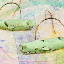 Load image into Gallery viewer, Seafoam Sperm Whales Upcycled Tin Earrings