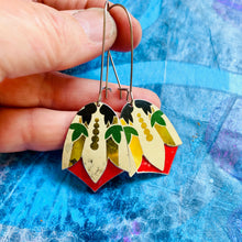 Load image into Gallery viewer, Little Golden Fancy Tulips Tin Earrings