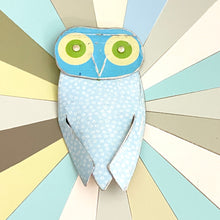 Load image into Gallery viewer, Quirky Owl VI Upcycled Tin Brooch