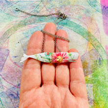 Load image into Gallery viewer, Pink Daisy Whale Upcycled Tin Necklace