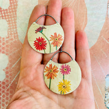 Load image into Gallery viewer, Gerber Daisies Upcycled Tin Earrings