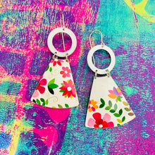 Load image into Gallery viewer, Happy Pinks Small Fans Tin Earrings