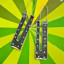 Load image into Gallery viewer, Rustic Midnight Dimpled Drop Earrings