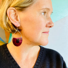 Load image into Gallery viewer, Scarlet Sunflowers Upcycled Tin Earrings