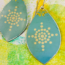 Load image into Gallery viewer, Cream Mandala on Dusty Blue Pod Earrings