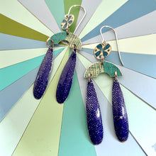 Load image into Gallery viewer, Blue Jean &amp; Turquoise Mini Rainbow Tin Earrings