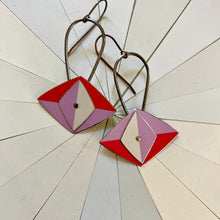 Load image into Gallery viewer, Violet, Cerise &amp; Cream Cat Eye Earrings