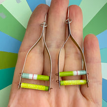 Load image into Gallery viewer, Wishbone with Chartreuse Earrings