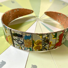 Load image into Gallery viewer, Flowery Mixed Vintage Tesserae Tin &amp; Copper Cuff