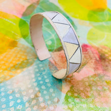 Load image into Gallery viewer, Snowy Triangles Tesserae Tin Cuff