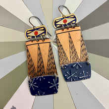 Load image into Gallery viewer, Vintage Copper Juju Tin Earrings