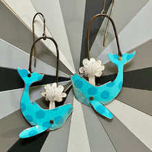 Load image into Gallery viewer, Dotty Turquoise Humpback Exhale Earrings