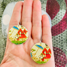Load image into Gallery viewer, Japanese Family Circle Tin Earrings