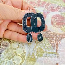 Load image into Gallery viewer, Mod Midnight Upcycled Tin Earrings