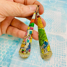 Load image into Gallery viewer, Vintage Paris Street Long Drop Tin Earrings