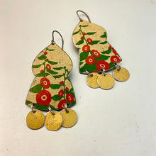 Load image into Gallery viewer, Hollyhock Temple Drop Tin Earrings