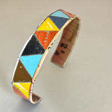 Load image into Gallery viewer, Ocean Shore Triangles Tesserae Tin Cuff