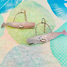 Load image into Gallery viewer, Happy Sperm Whales Upcycled Tin Earrings