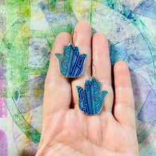Load image into Gallery viewer, Edgeworth Classic Hamsa Upcycled Tin Earrings