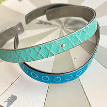 Load image into Gallery viewer, Narrow Turquoise Pendaflex Tin Cuff