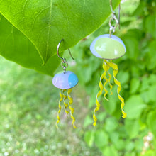 Load image into Gallery viewer, Pastel &amp; Acid Green Jellyfish Tin Earrings