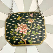 Load image into Gallery viewer, Red Blossom on Midnight Tin Necklace