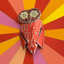 Load image into Gallery viewer, Quirky Owl VIII Upcycled Tin Brooch &amp; Pendant