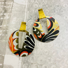 Load image into Gallery viewer, Marbelized Circle Post Tin Earrings