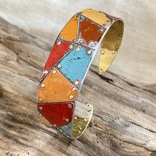 Load image into Gallery viewer, Vintage Polygon Tesserae Tin Cuff