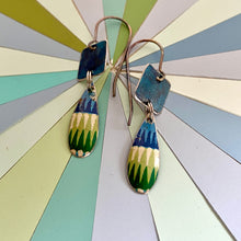 Load image into Gallery viewer, Blue Jean &amp; Basket Tin Earrings