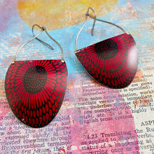 Load image into Gallery viewer, Scarlet Sunflowers Upcycled Tin Earrings