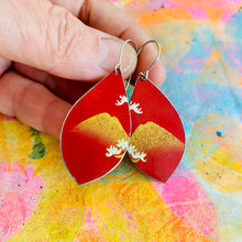 Load image into Gallery viewer, Golden Mountain Upcycled Pod Tin Earrings