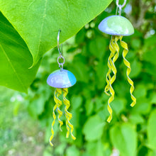 Load image into Gallery viewer, Pastel &amp; Acid Green Jellyfish Tin Earrings