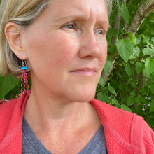 Load image into Gallery viewer, Shimmery Brick &amp; Gold Jellyfish Tin Earrings