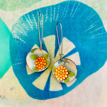 Load image into Gallery viewer, Orange-y Zinnias Medium Basin Earrings
