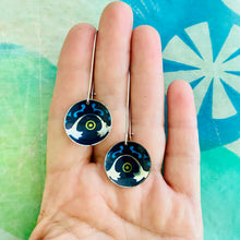 Load image into Gallery viewer, Golden Sun on Midnight Blue Medium Basin Earrings