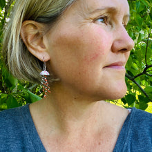 Load image into Gallery viewer, Pink Pattern on White Jellyfish Tin Earrings