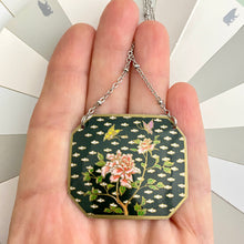 Load image into Gallery viewer, Red Blossom on Midnight Tin Necklace