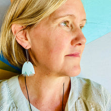 Load image into Gallery viewer, Palest Seafoam &amp; Mint Fancy Tulips Tin Earrings