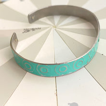Load image into Gallery viewer, Narrow Aqua Pendaflex Tin Cuff
