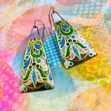 Load image into Gallery viewer, Morris Long Fans Recycled Tin Post Earrings